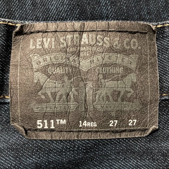 Levi's 511 Slim fit dark wash women's jeans ~ 27W 27L XS SMALL blue denim pants - Picture 6 of 14